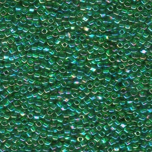 Miyuki Dreieck Beads, Triangle Beads 2,5mm 1154 transparent rainbow Kelly Green 13gr