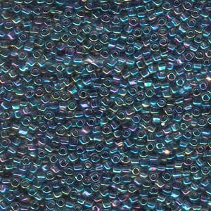 Miyuki Dreieck Beads, Triangle Beads 2,5mm 1157 transparent rainbow Smokey Grey 13gr