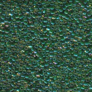Miyuki Dreieck Beads, Triangle Beads 2,5mm 1165 colorlined Gold Green 13gr