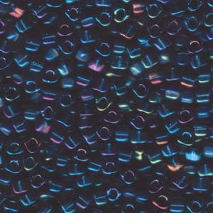 Miyuki Dreieck Beads, Triangle Beads 5mm 1831 transparent colorlined Amber Blue 12gr