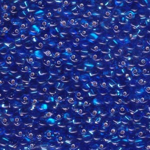 Miyuki Drop Beads 3,4mm 0019 transparent silverlined Sapphire Blue 10gr