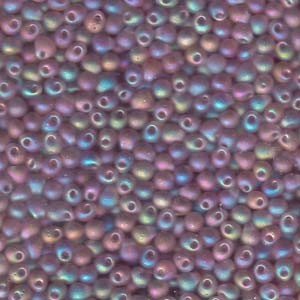 Miyuki Drop Beads 3,4mm 0142FR transparent rainbow matt Amethyst 10gr