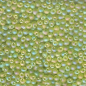 Miyuki Drop Beads 3,4mm 0143FR transparent rainbow matt Lime Green 10gr