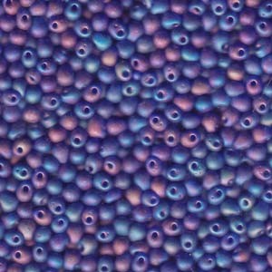 Miyuki Drop Beads 3,4mm 0151FR transparent rainbow matt Cobalt Blue 10gr