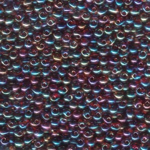 Miyuki Drop Beads 3,4mm 0257 transparent rainbow Purple  Amber 10gr