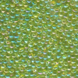 Miyuki Drop Beads 3,4mm 0258 transparent rainbow Lime Green 10gr
