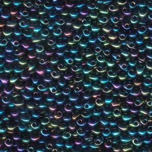 Miyuki Drop Beads 3,4mm 0455 metallic rainbow Green Blue Violet 10gr