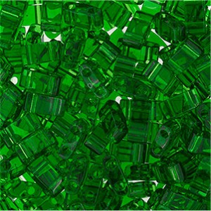 Miyuki Halb Tila Beads 2,2x5mm transparent Green HTL0146 ca 7,8gr