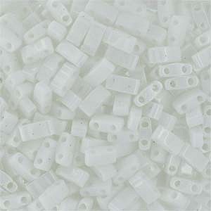 Miyuki Halb Tila Beads 2,2x5mm opaque White HTL0402 ca 7,8gr