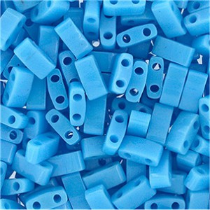 Miyuki Halb Tila Beads 2,2x5mm opaque turquoise Blue HTL0413 ca 7,8gr