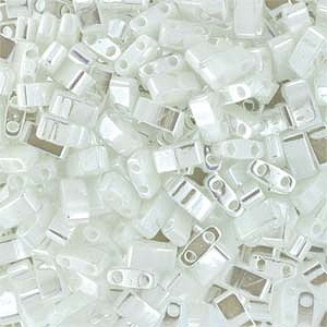 Miyuki Halb Tila Beads 2,2x5mm Ceylon pearl White HTL0420 ca 7,8gr