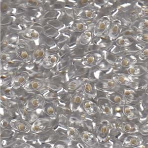 Miyuki Long Magatama Beads 4x7mm ca8,5gr 0001 transparent silverlined Clear