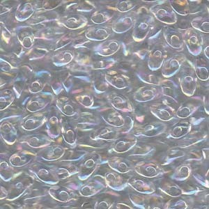 Miyuki Long Magatama Beads 4x7mm ca8,5gr 0250 transparent rainbow Clear