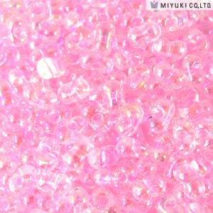 Miyuki Berry Beads 2,5x4,5mm BB0266 Crystal Soft Pink inside colorlined rainbow ca 9gr