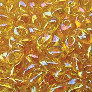 Miyuki Long Magatama Beads 4x7mm ca8,5gr 0252 transparent rainbow Yellow