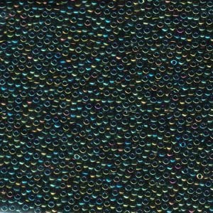 Miyuki Rocailles Beads 2mm 0453 metallic rainbow Green ca 12gr