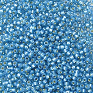 Miyuki Rocailles Beads 2mm 4242 Duracoat Silverlined Powder Blue ca 24gr