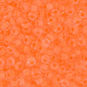Miyuki Rocailles Beads 3mm 4298 inside colorlined Neon Creamsicle ca 13gr