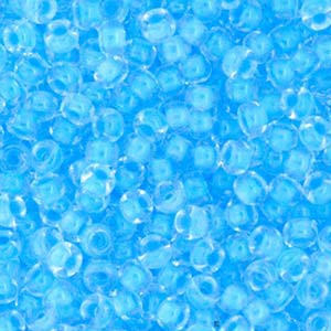 Miyuki Rocailles Beads 2mm 4300 inside colorlined Neon Ocean Blue ca 12gr