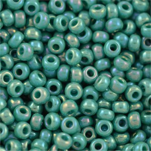 Miyuki Rocailles Beads 4mm 0412R opaque rainbow Turquoise Green ca 20gr