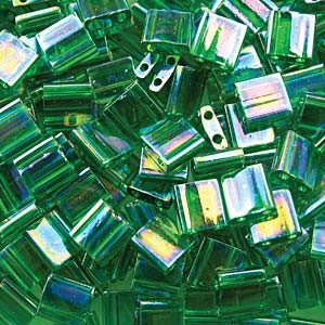 Miyuki Tila Beads 5mm transparent luster Green TL0179 ca 7,2gr