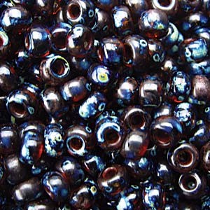 Miyuki Rocailles Picasso Beads 3mm 4502 transparent dark Amber ca 22gr