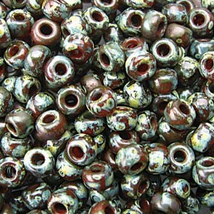 Miyuki Rocailles Picasso Beads 4mm 4503 transparent Red Brown ca 20gr