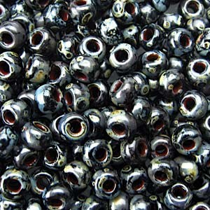 Miyuki Rocailles Picasso Beads 4mm 4511 matt smokey Black ca 20gr