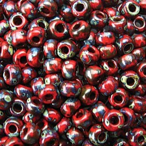 Miyuki Rocailles Picasso Beads 3mm 4513 matt Red Garnet ca 22gr