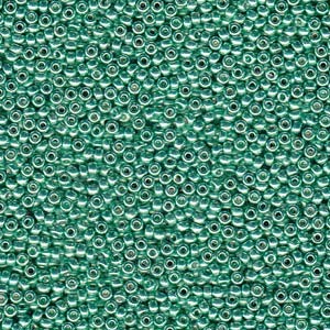 Miyuki Rocailles Beads 4mm 4214 Duracoat galvanized dark Mint 20gr