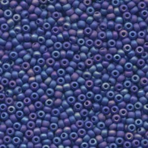 Miyuki Rocailles Beads 3mm 0414FR opaque opaque matte rainbow Cobalt Blue ca 13gr