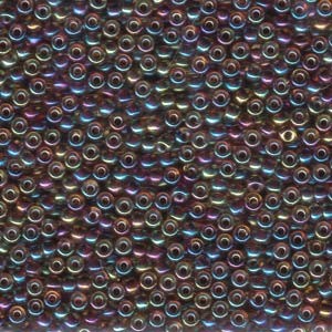 Miyuki Rocailles Beads 3mm 2213 transparent Rootbeerlined irisierend ca 13gr