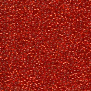 Miyuki Rocailles Beads 2mm 0010 transparent silverlined Christmas Red 12gr