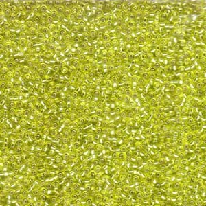 Miyuki Rocailles Beads 2mm 0014 transparent silverlined Lime Green 12gr