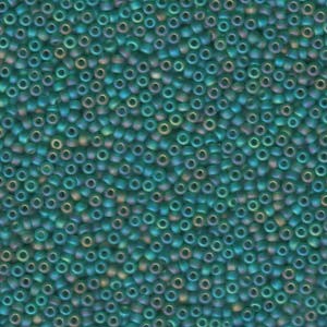 Miyuki Rocailles Beads 2mm 0147FR transparent rainbow matt Teal 12gr