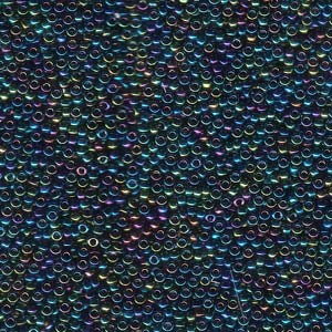 Miyuki Rocailles Beads 2mm 0455 metallic rainbow Green Blue Violet 12gr