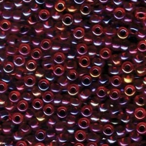 Miyuki Rocailles Beads 1,5mm 0298 transparent rainbow Burgundy-Gold ca 11gr