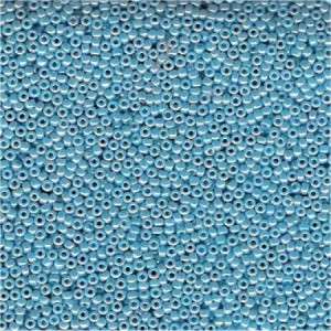 Miyuki Rocailles Beads 1,5mm 0433 opaque luster Blue Topaz ca 11gr