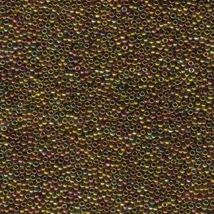 Miyuki Rocailles Beads 1,5mm 0462 metallic rainbow Gold-Violet-Green ca 11gr