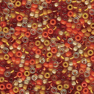 Miyuki Rocailles Beads 1,5mm Mix51 Orange Medely ca 11 Gr.