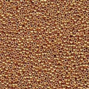 Miyuki Rocailles Beads 3mm 4203 Duracoat galvanized Yellow Gold ca 22gr