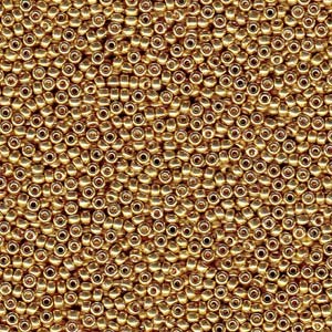 Miyuki Rocailles Beads 2mm 4202 Duracoat galvanized Gold ca 23,5gr