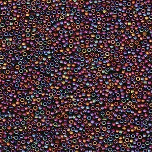 Miyuki Rocailles Beads 1,5mm 0135FR transparent matt rainbow Dark Brown ca 11gr