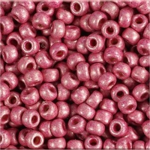 Miyuki Rocailles Beads 2mm 4210F frosted Duracoat galvanized Hot Pink ca 23,5gr