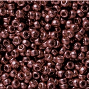 Miyuki Rocailles Beads 2mm 4213F frosted Duracoat galvanized Dark Mauve ca 23,5gr