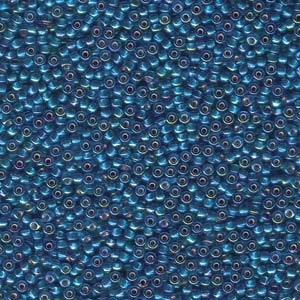 Miyuki Rocailles Beads 2mm 1025 silverlined rainbow Capri Blue 12gr