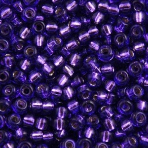 Miyuki Rocailles Beads 2,2mm 1347 oder 9660-874 silverlined dark Lilac ca 10gr