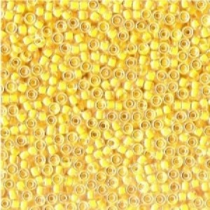 Miyuki Rocailles Beads 2,2mm 0202 oder 9660-094 inside  colorlined golden Yellow ca 10gr