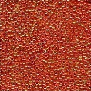 Miyuki Rocailles Beads 2,2mm 0297 oder 9660-184 transparent rainbow Orange-Gold ca 10gr