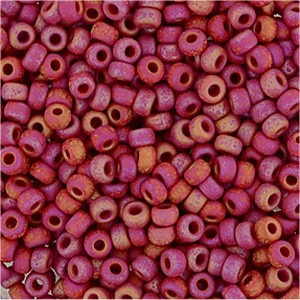 Miyuki Rocailles Beads 2,2mm 0408FR oder 9660-284 opaque rainbow matt Red ca 10gr